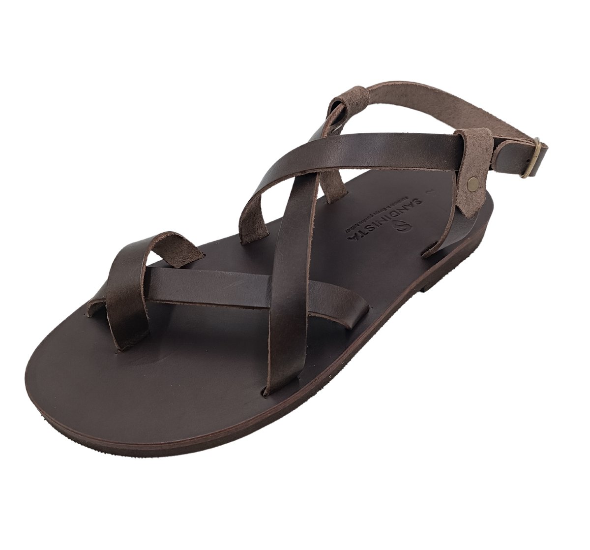 Brązowe sandały męskie ze skóry naturalnej SANDINISTA S4685 [Rozmiar: 43]