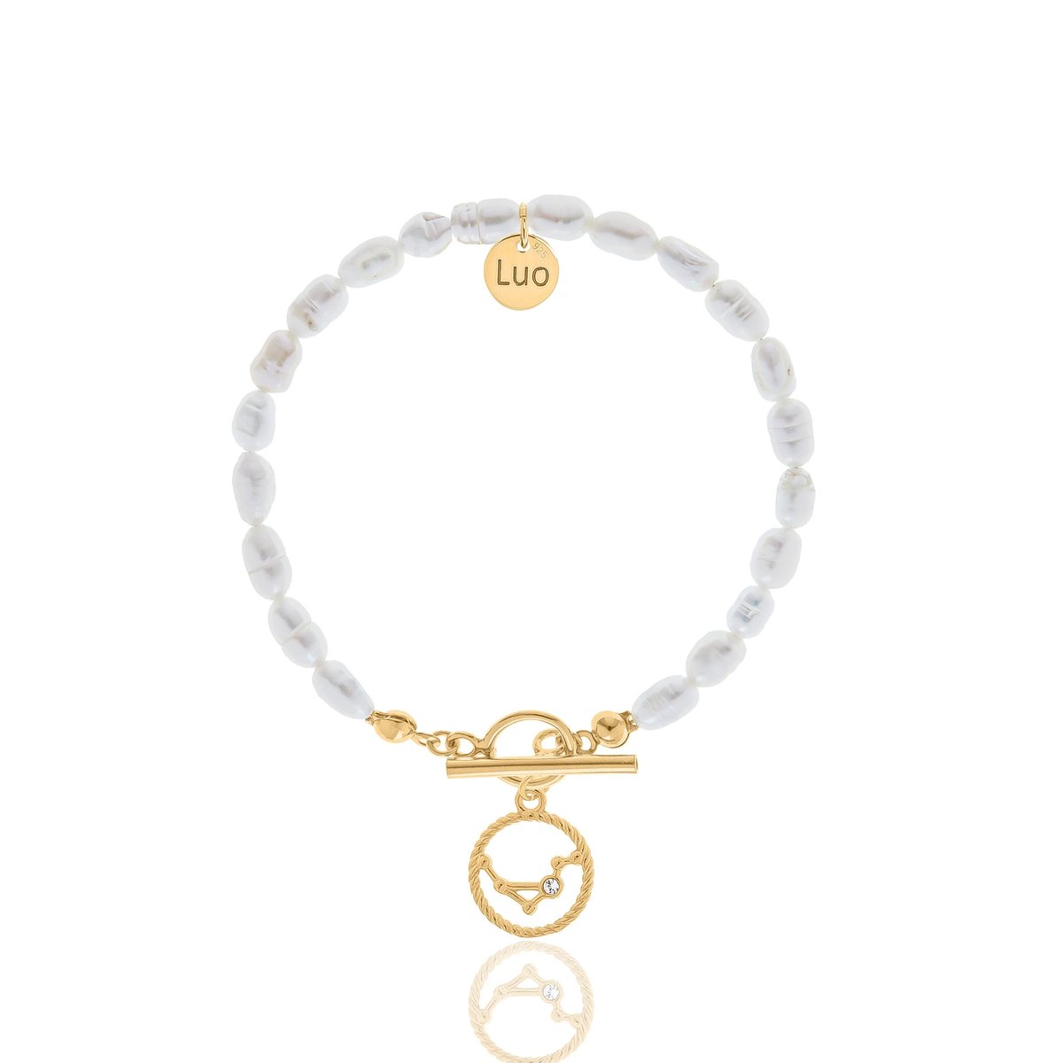 Bransoletka z naturalnych pereł ze znakiem zodiaku