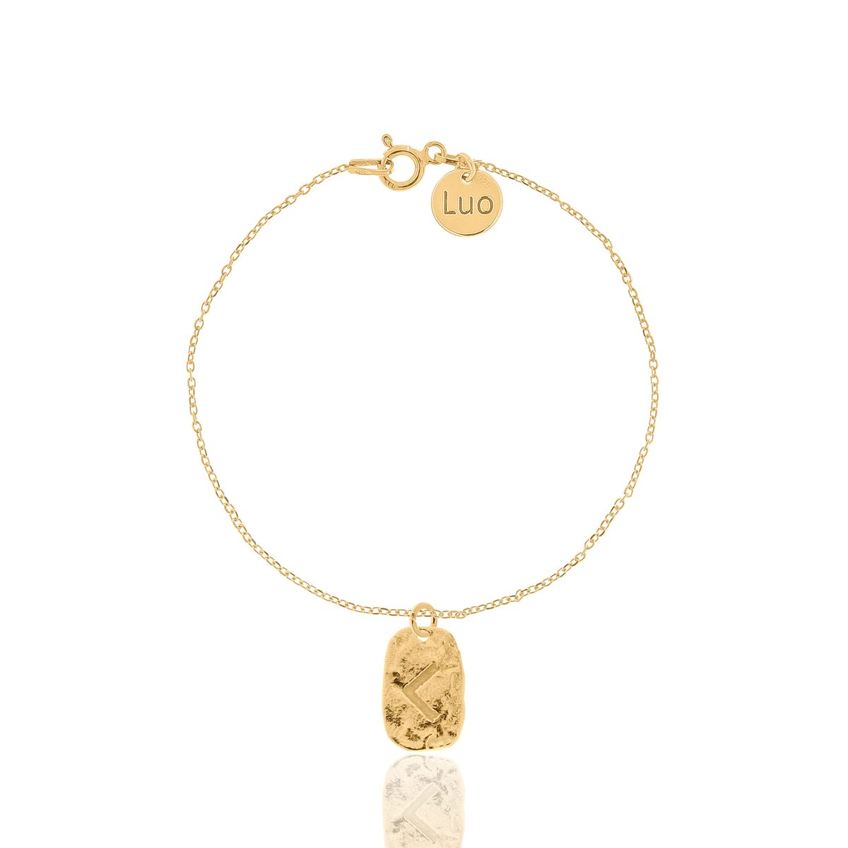 Bransoletka srebrna pozłacana z runą wikinga Kenaz