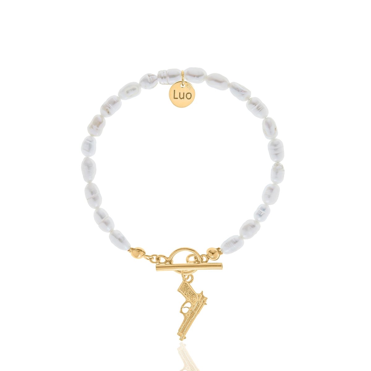 Bransoletka z naturalnych pereł z pistoletem