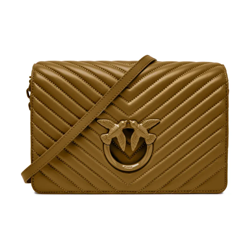 Pinko Skórzana torebka na ramię LOVE CLICK CLASSIC