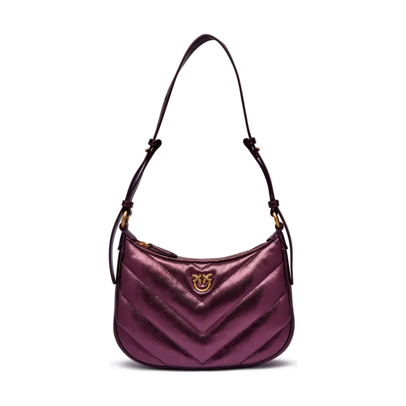 Pinko Skórzana torebka na ramię HALF MOON MINI