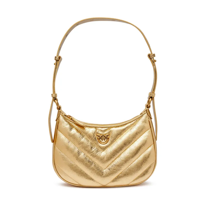 Pinko Skórzana torebka na ramię HALF MOON MINI
