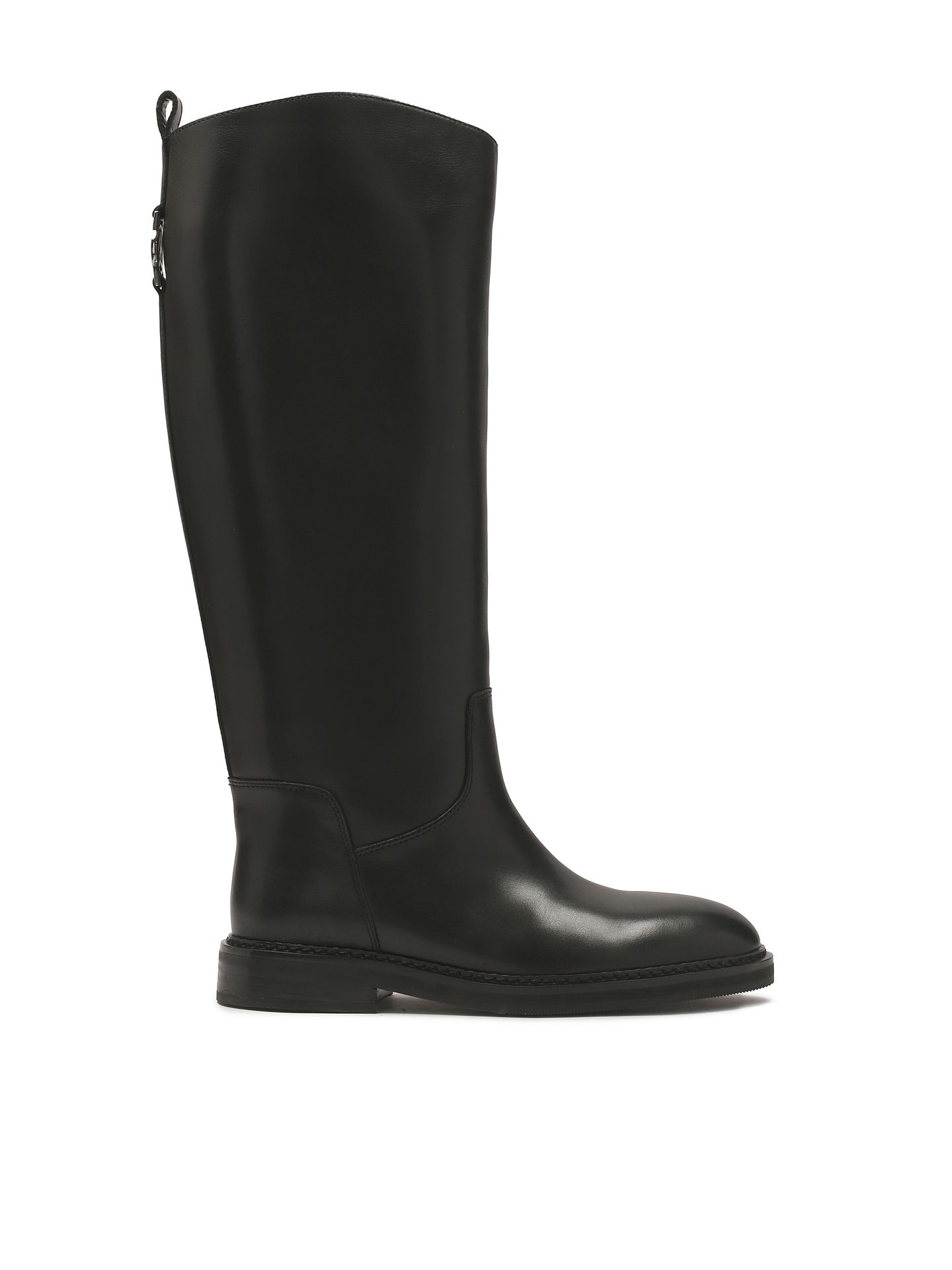 Wsuwane czarne kozaki na płaskiej podeszwie - 39