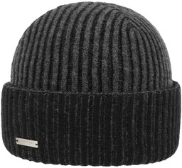 Czapka Kaszmirowa Levia by Seeberger, czarno-antracytowy, One Size