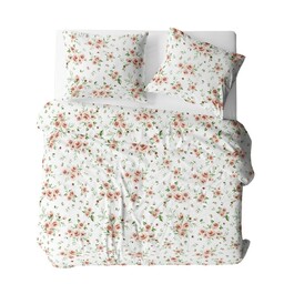 KARO Pościel z kory 160x200 biała pomarańczowa zielona 1438N Bielawa