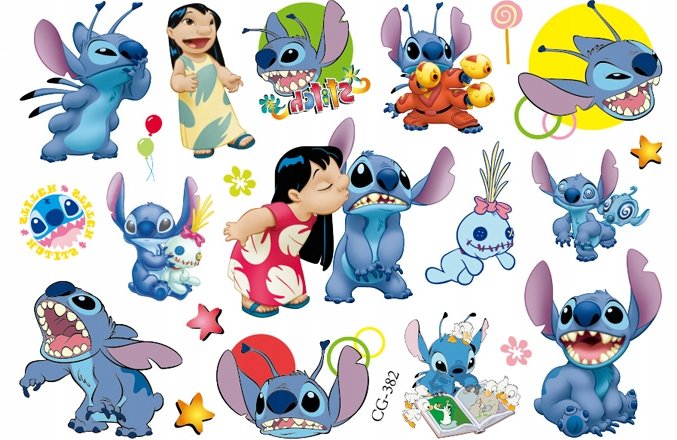 Tatuaże dla Dzieci Lilo & Stitch (1 szt) nr 1
