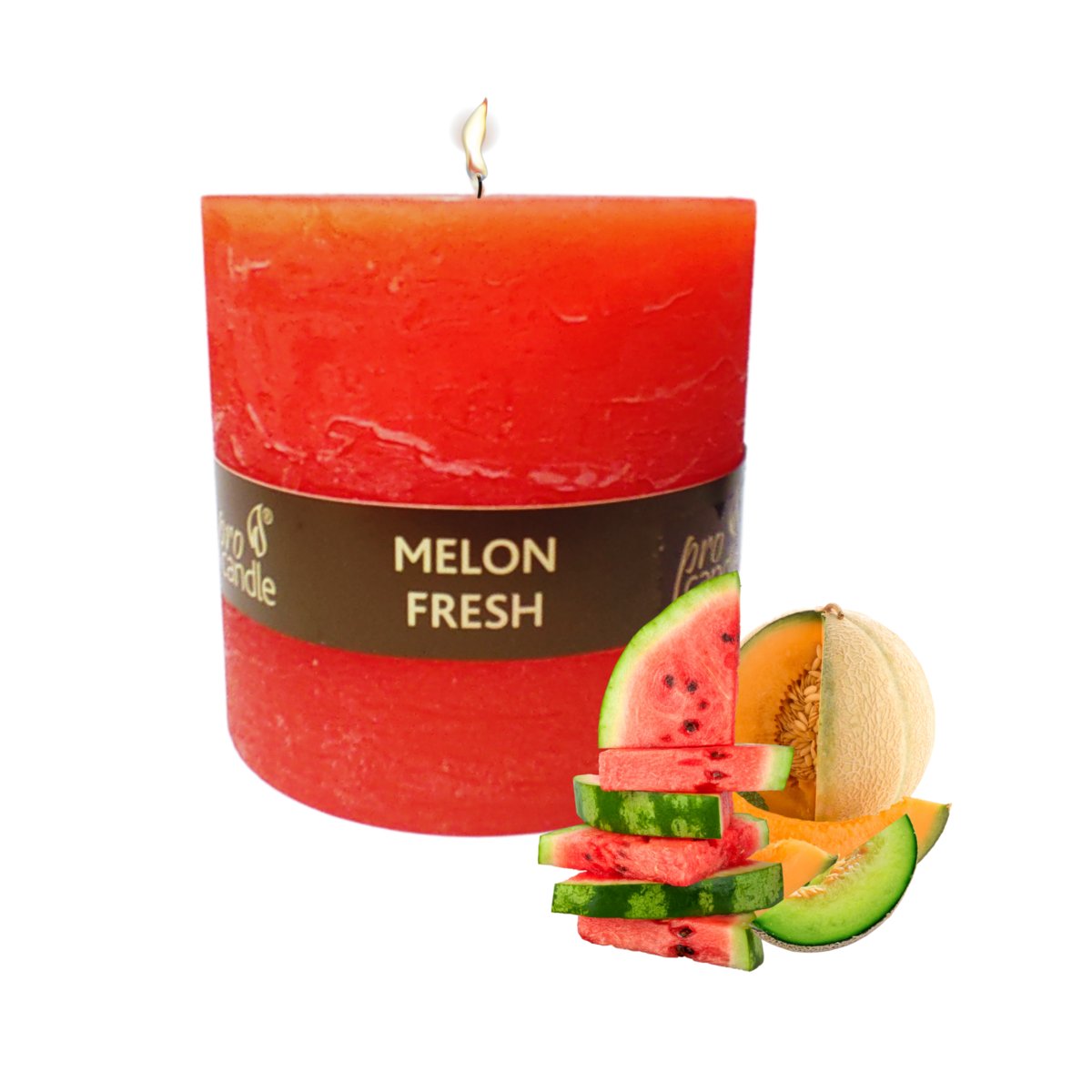 1X Czerwona Świeca Zapachowa 50 Mm Pro Candle Melonowa Na Prezent