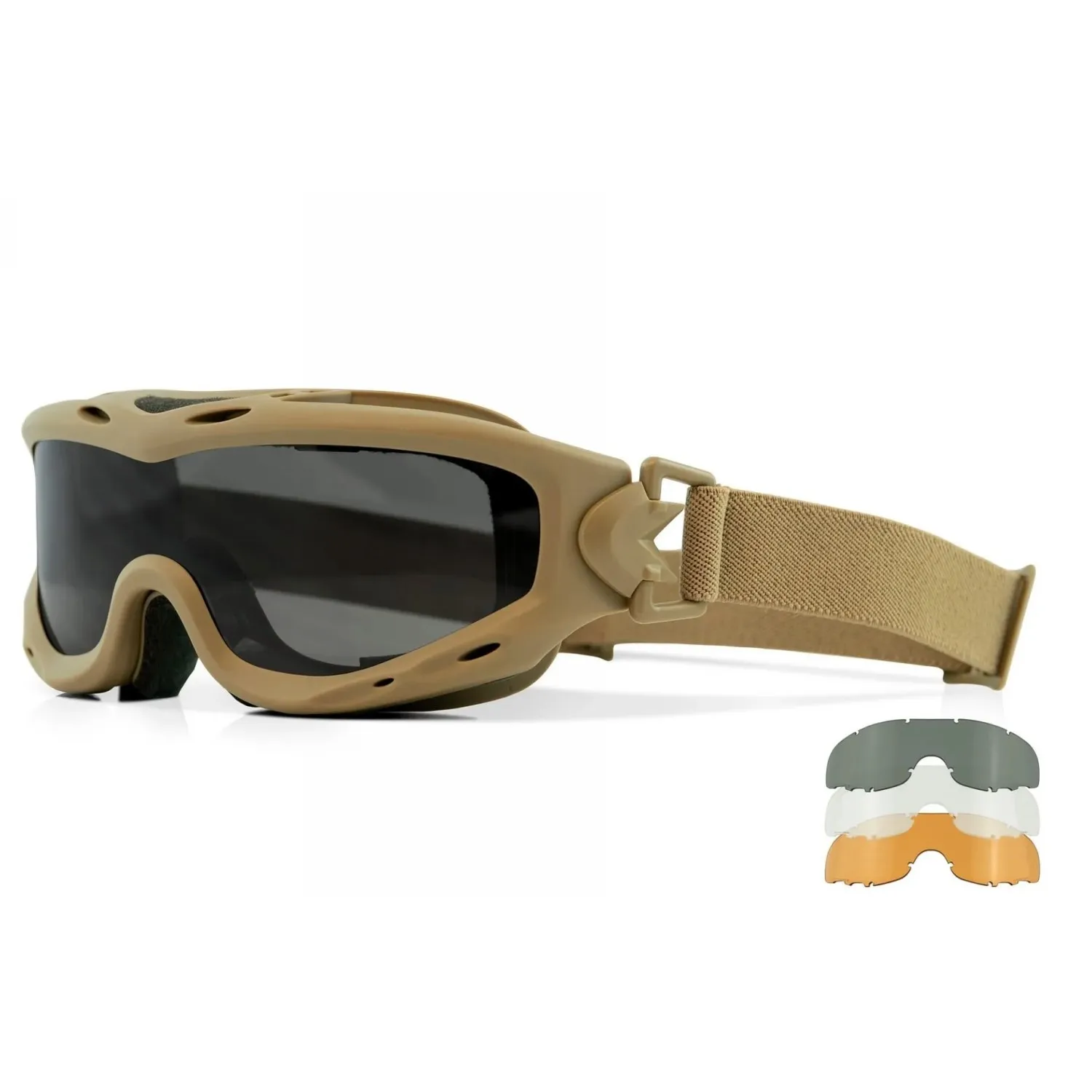 Okulary Taktyczne Wiley X SPEAR Grey/Clear/Light Rust Matte Tan Frame