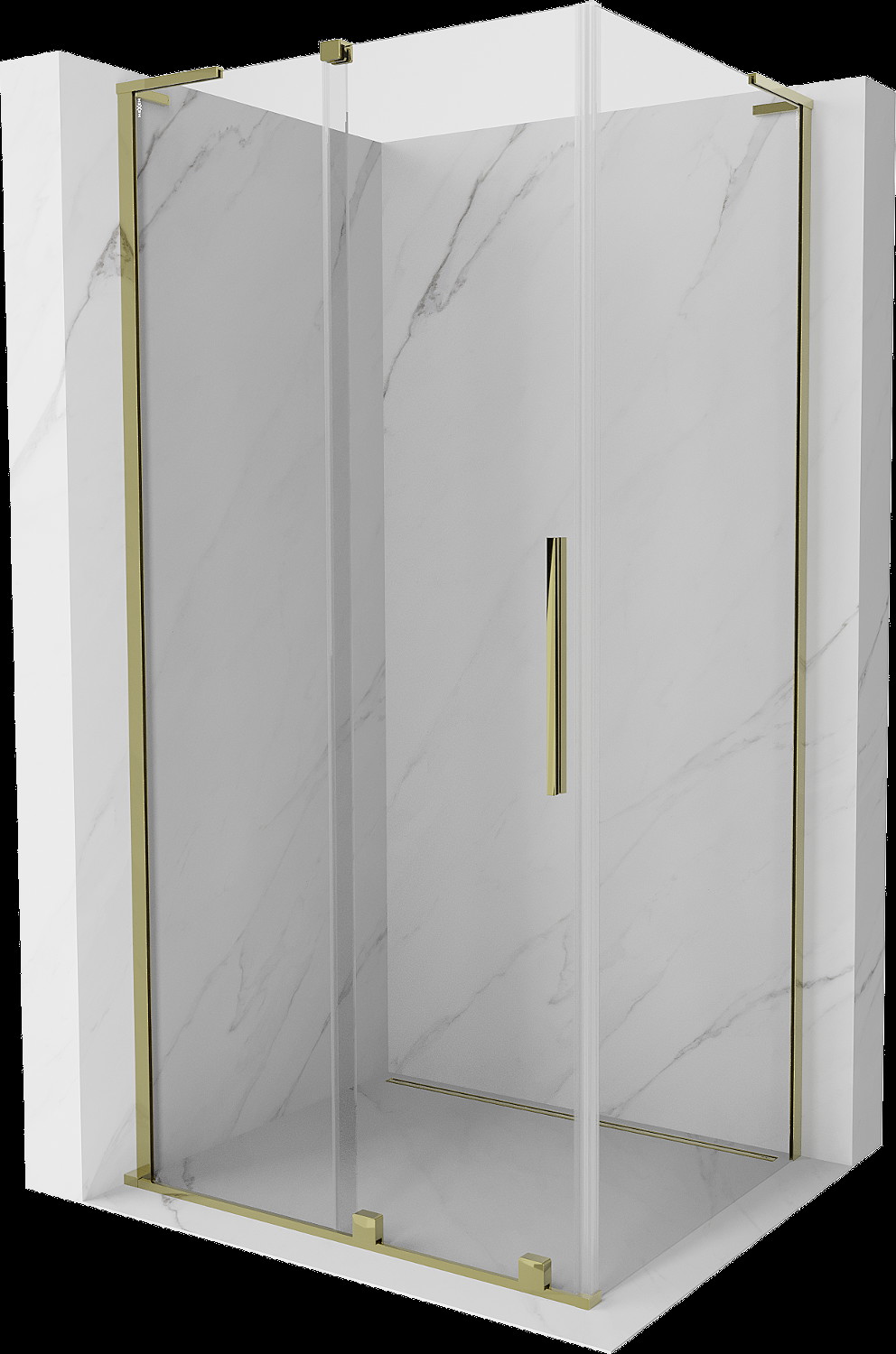 Mexen Velar L kabina prysznicowa rozsuwana 120x80 cm, transparent, złota - 871-120-080-03-50
