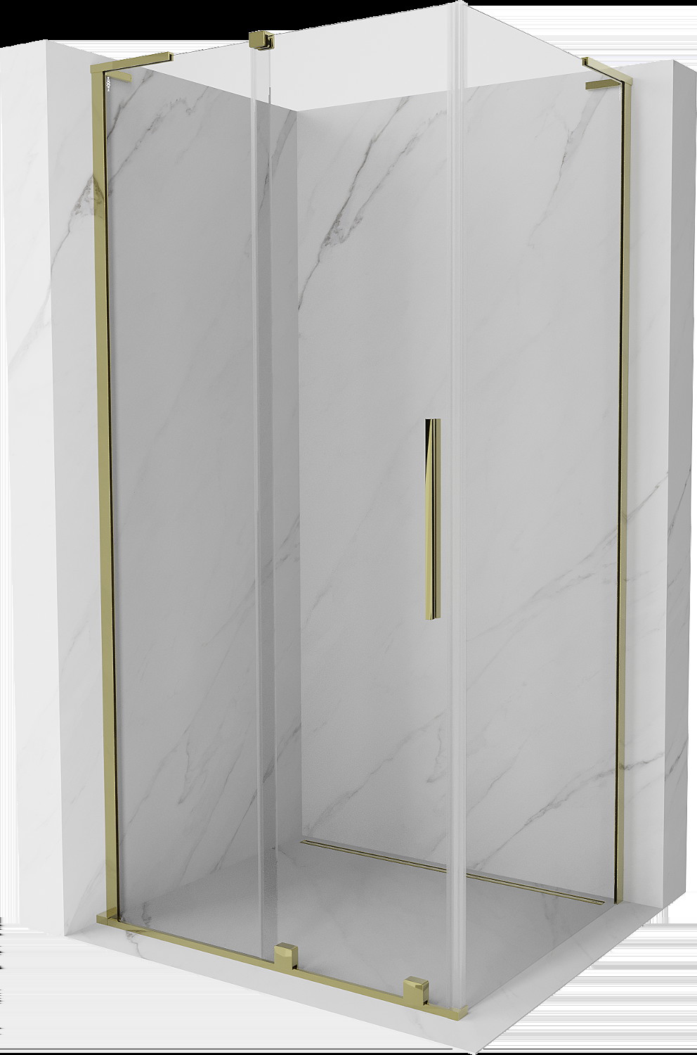 Mexen Velar L kabina prysznicowa rozsuwana 90x120 cm, transparent, złota - 871-090-120-03-50