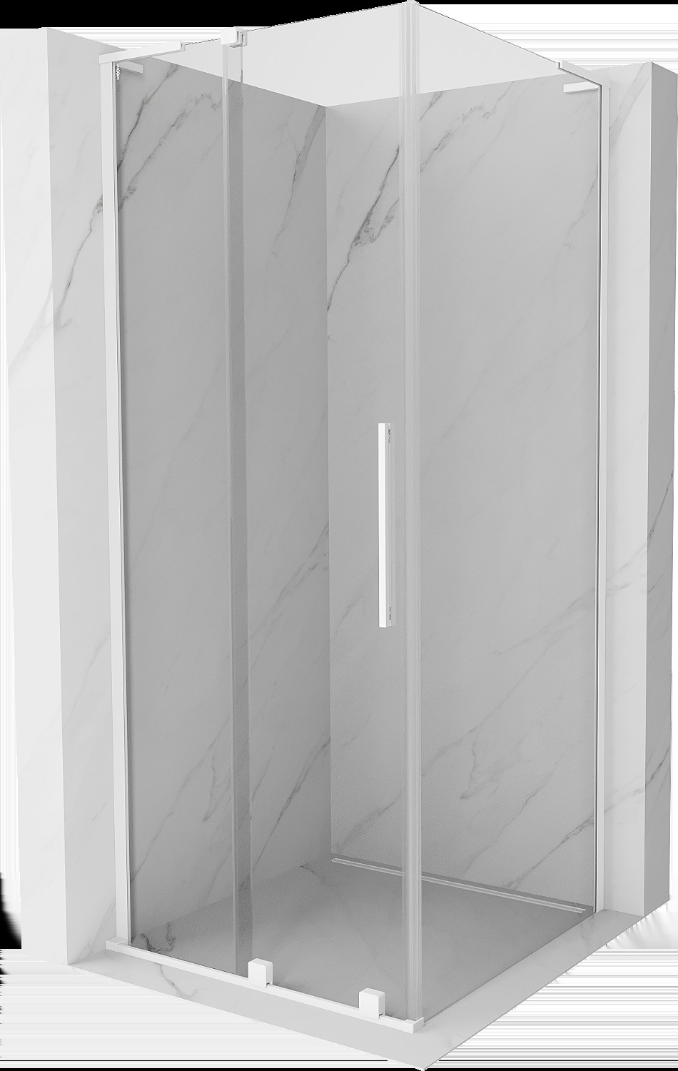 Mexen Velar L kabina prysznicowa rozsuwana 120x120 cm, transparent, biała - 871-120-120-03-20