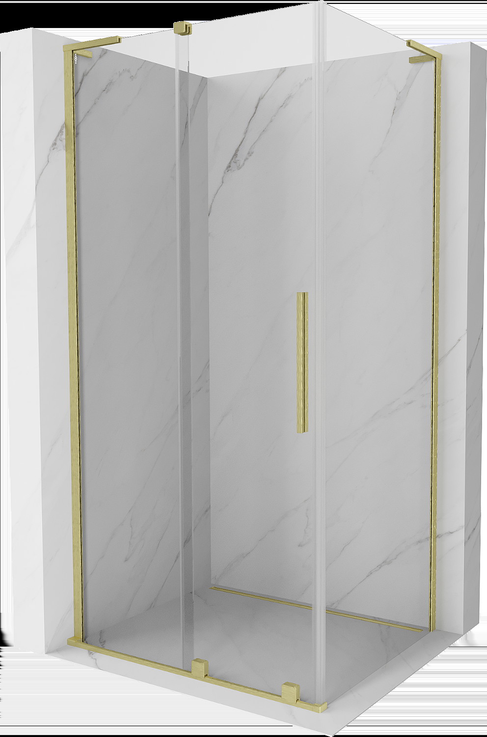 Mexen Velar L kabina prysznicowa rozsuwana 100x80 cm, transparent, złota szczotkowana - 871-100-080-03-55