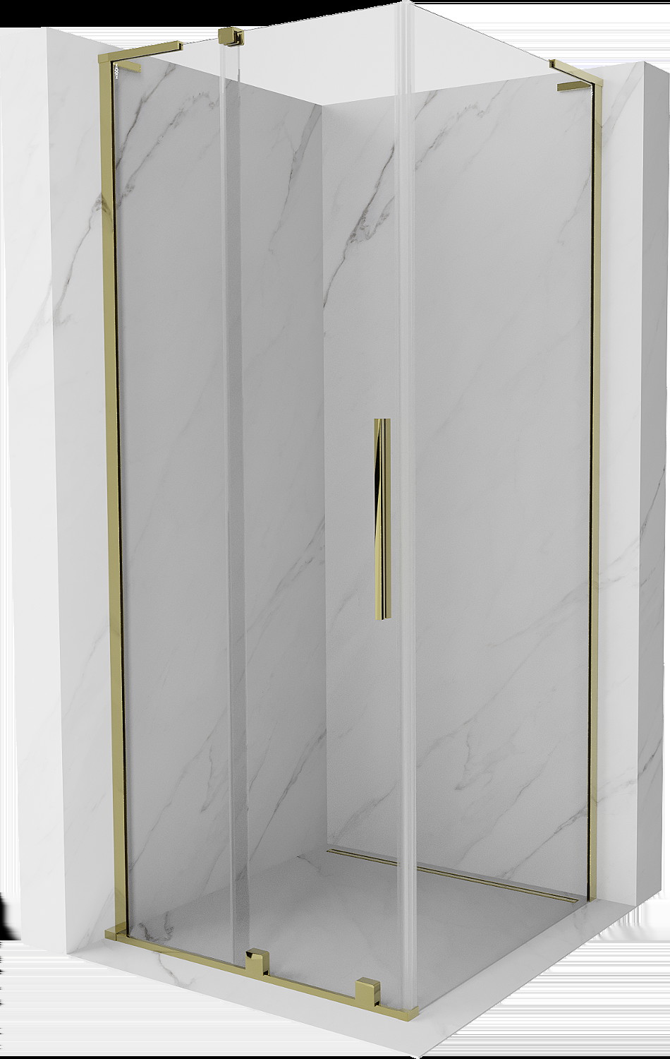 Mexen Velar L kabina prysznicowa rozsuwana 110x110 cm, transparent, złota - 871-110-110-03-50