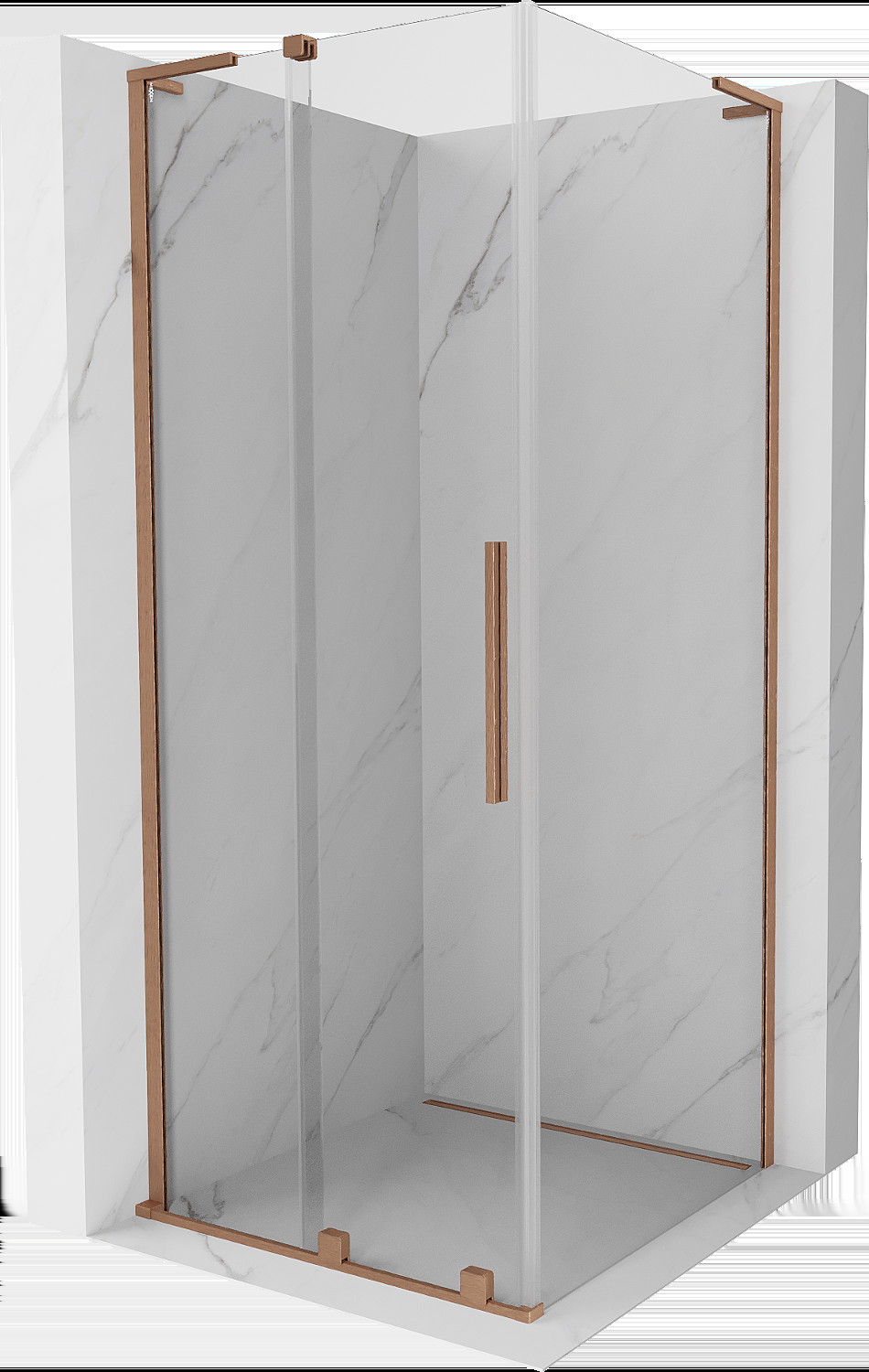 Mexen Velar L kabina prysznicowa rozsuwana 120x120 cm, transparent, miedź szczotkowana - 871-120-120-03-65