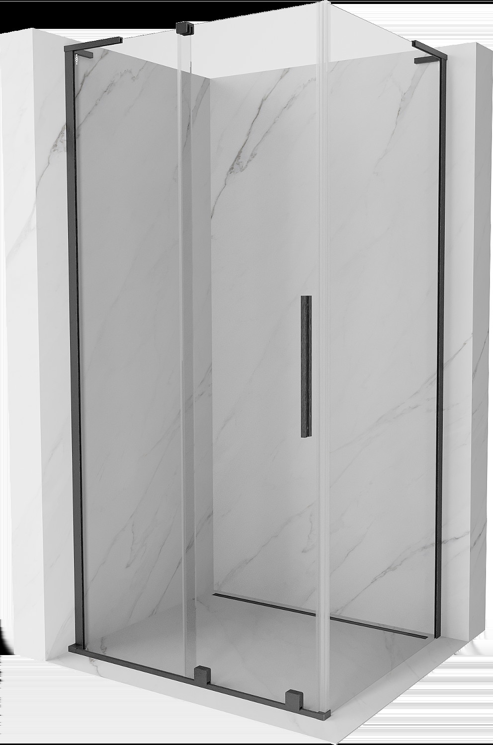 Mexen Velar L kabina prysznicowa rozsuwana 90x100 cm, transparent, gun gray szczotkowany - 871-090-100-03-66