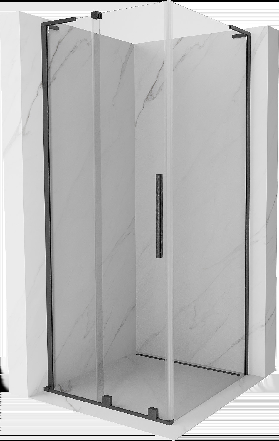 Mexen Velar L kabina prysznicowa rozsuwana 110x110 cm, transparent, gun gray szczotkowany - 871-110-110-03-66