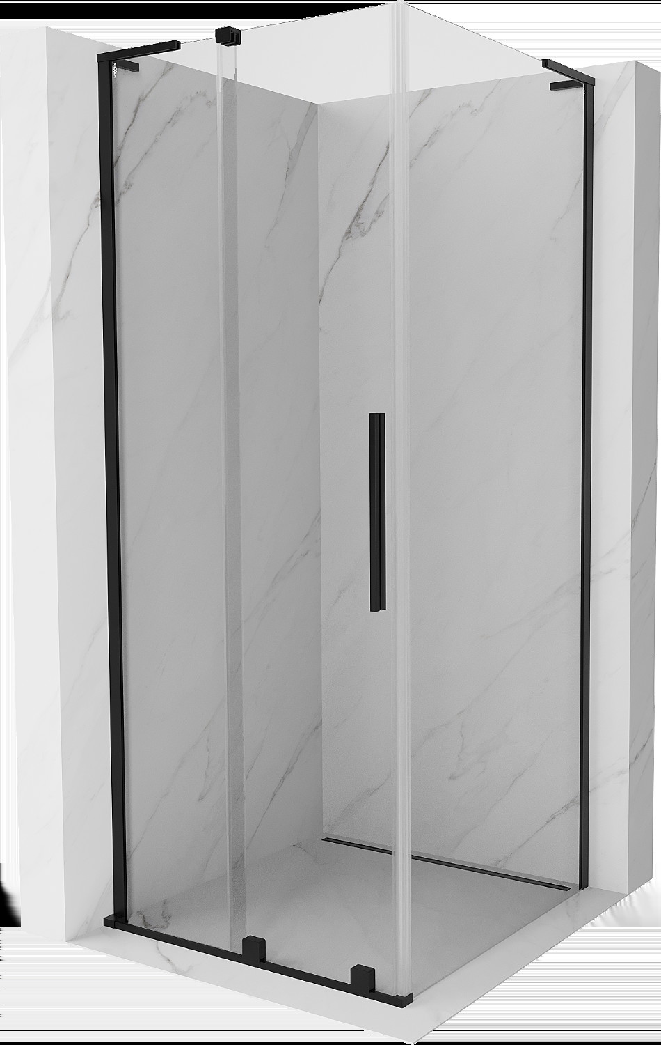 Mexen Velar L kabina prysznicowa rozsuwana 100x100 cm, transparent, czarna - 871-100-100-03-70