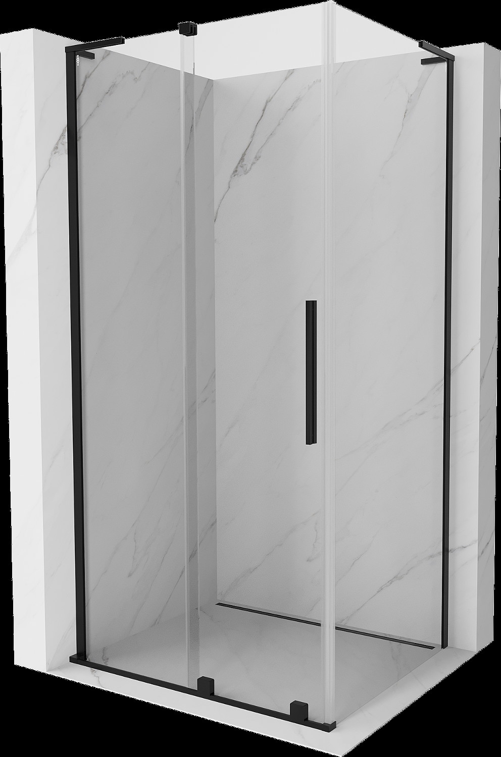 Mexen Velar L kabina prysznicowa rozsuwana 100x110 cm, transparent, czarna - 871-100-110-03-70