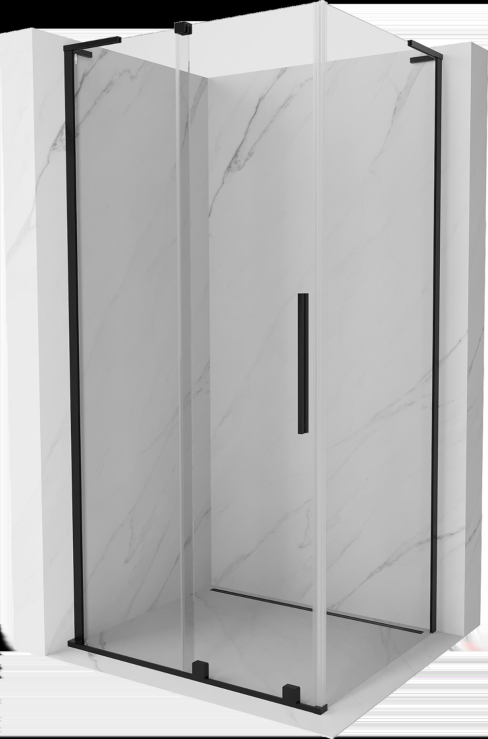 Mexen Velar L kabina prysznicowa rozsuwana 100x120 cm, transparent, czarna - 871-100-120-03-70