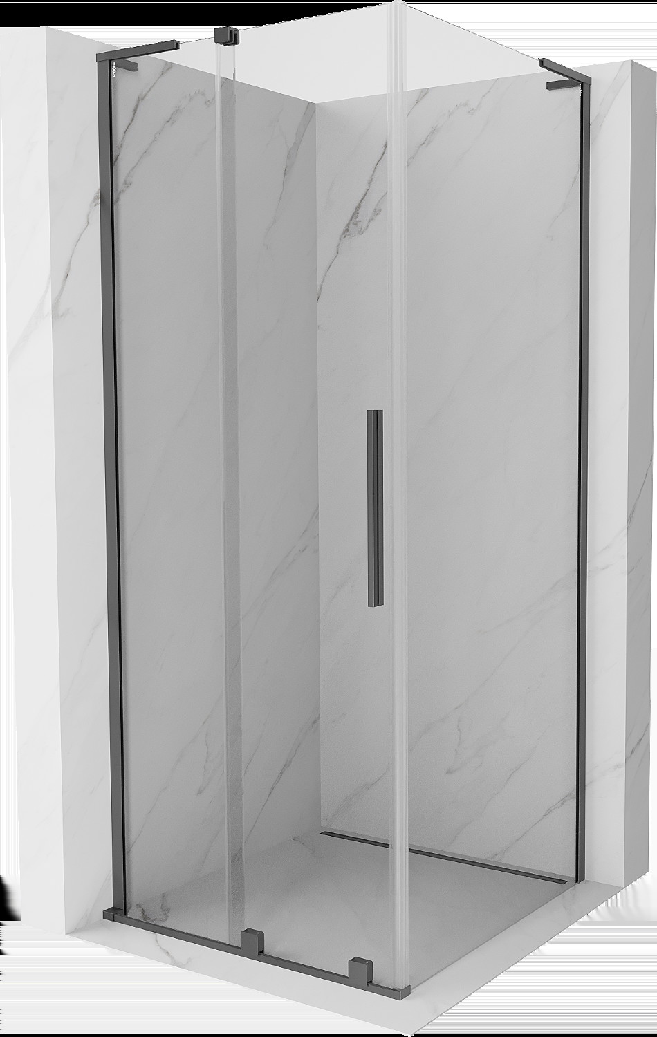 Mexen Velar L kabina prysznicowa rozsuwana 90x90 cm, transparent, gun metal - 871-090-090-03-95