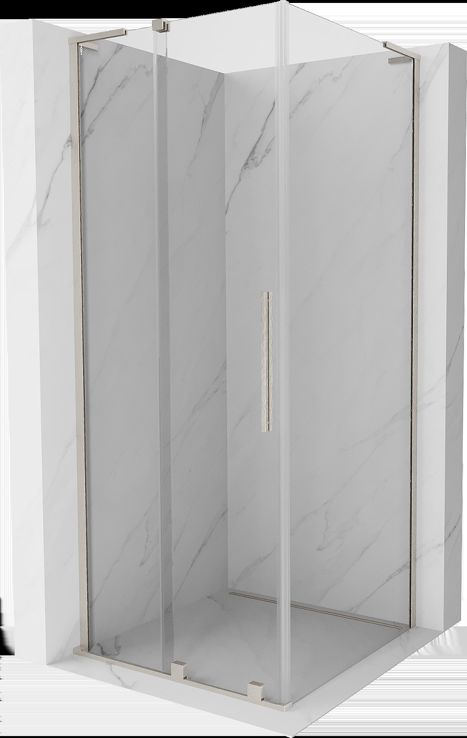 Mexen Velar L kabina prysznicowa rozsuwana 90x90 cm, transparent, nikiel szczotkowany - 871-090-090-03-97