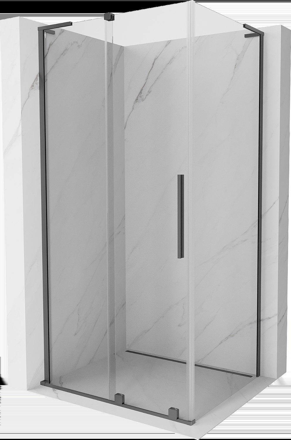 Mexen Velar L kabina prysznicowa rozsuwana 100x90 cm, transparent, gun metal - 871-100-090-03-95