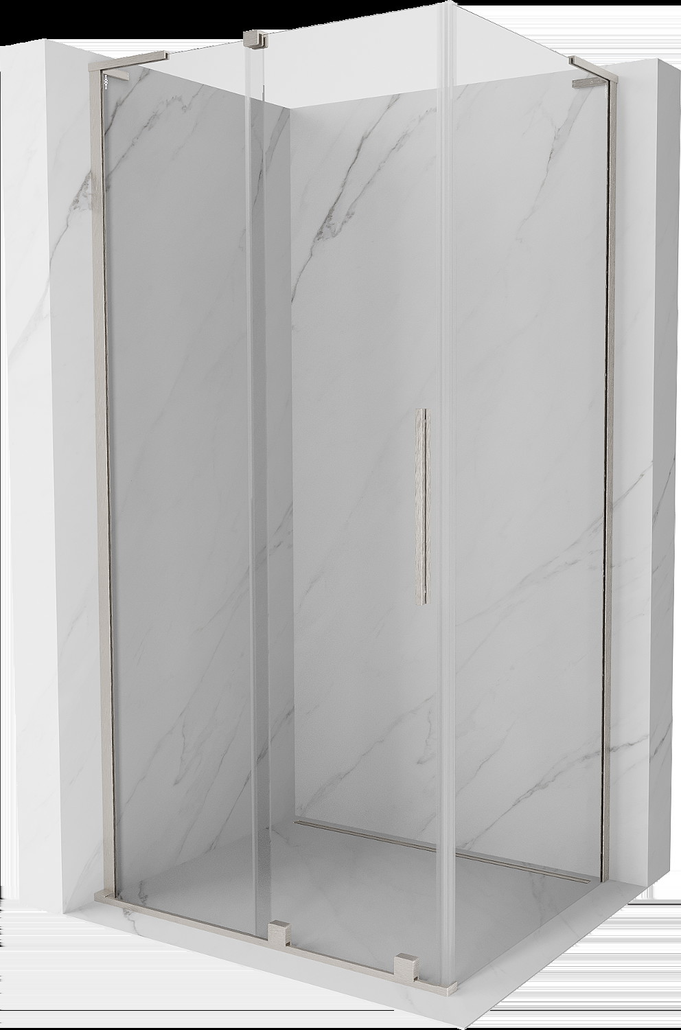 Mexen Velar L kabina prysznicowa rozsuwana 90x100 cm, transparent, nikiel szczotkowany - 871-090-100-03-97