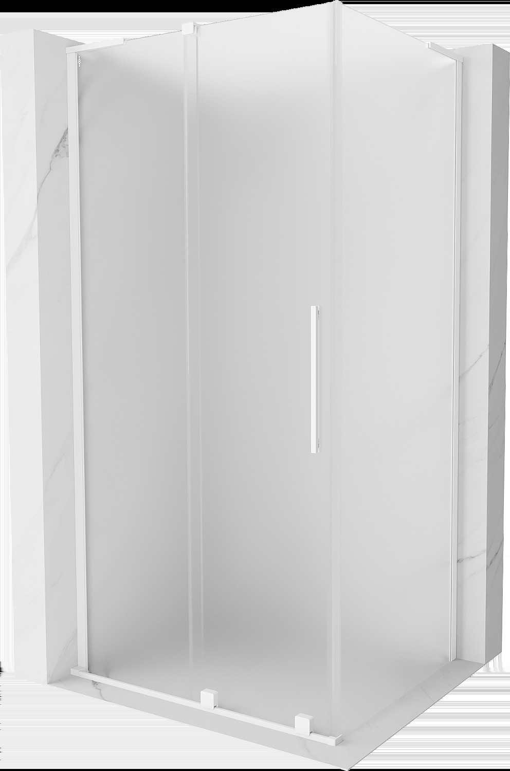 Mexen Velar L kabina prysznicowa rozsuwana 90x100 cm, szron, biała - 871-090-100-33-20