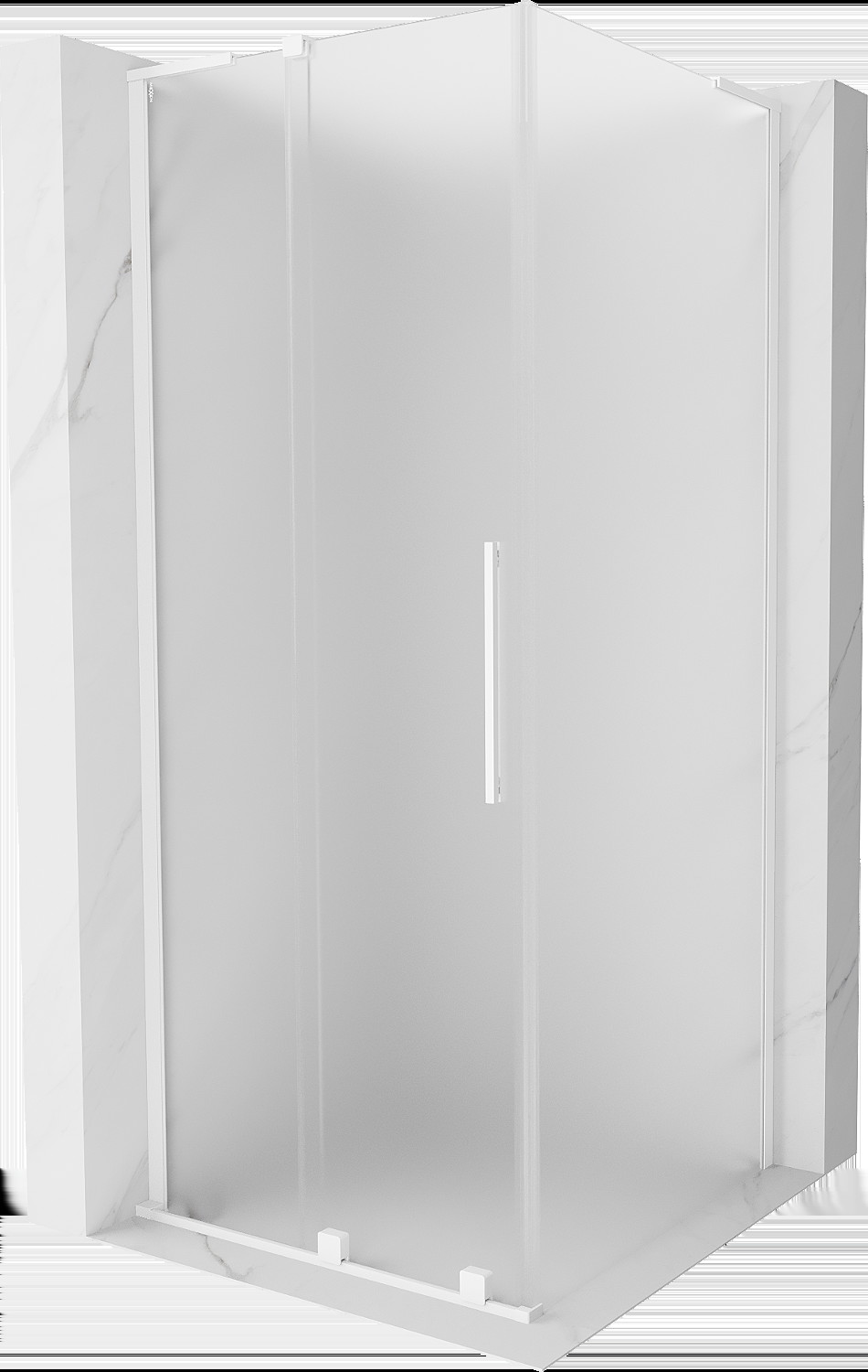 Mexen Velar L kabina prysznicowa rozsuwana 120x120 cm, szron, biała - 871-120-120-33-20