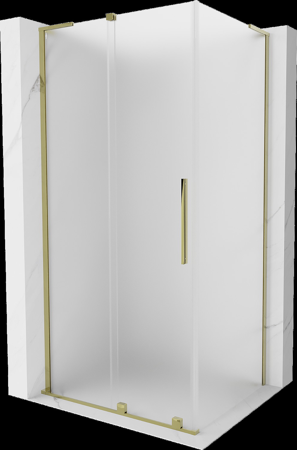 Mexen Velar L kabina prysznicowa rozsuwana 100x80 cm, szron, złota - 871-100-080-33-50