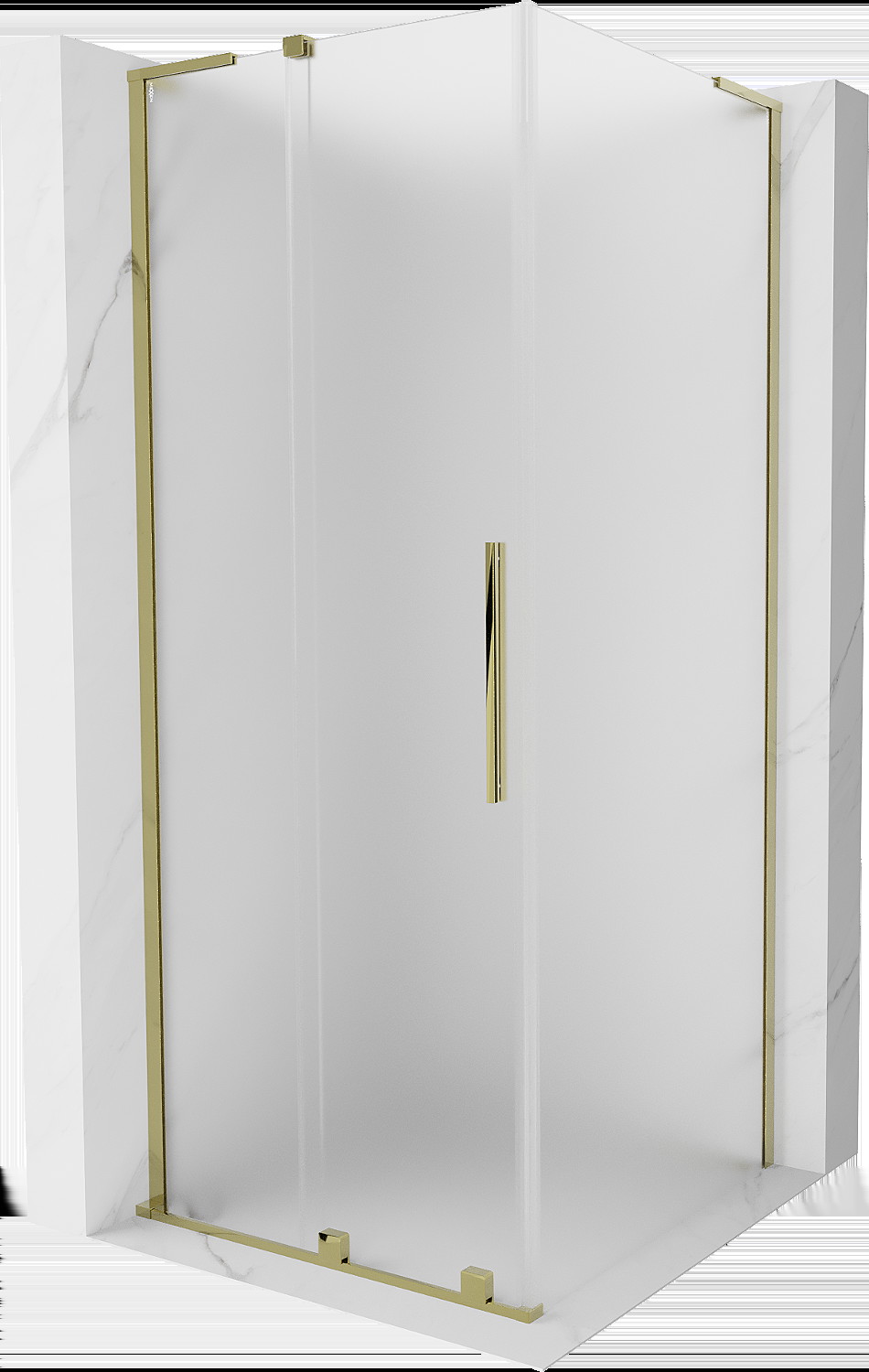 Mexen Velar L kabina prysznicowa rozsuwana 100x100 cm, szron, złota - 871-100-100-33-50