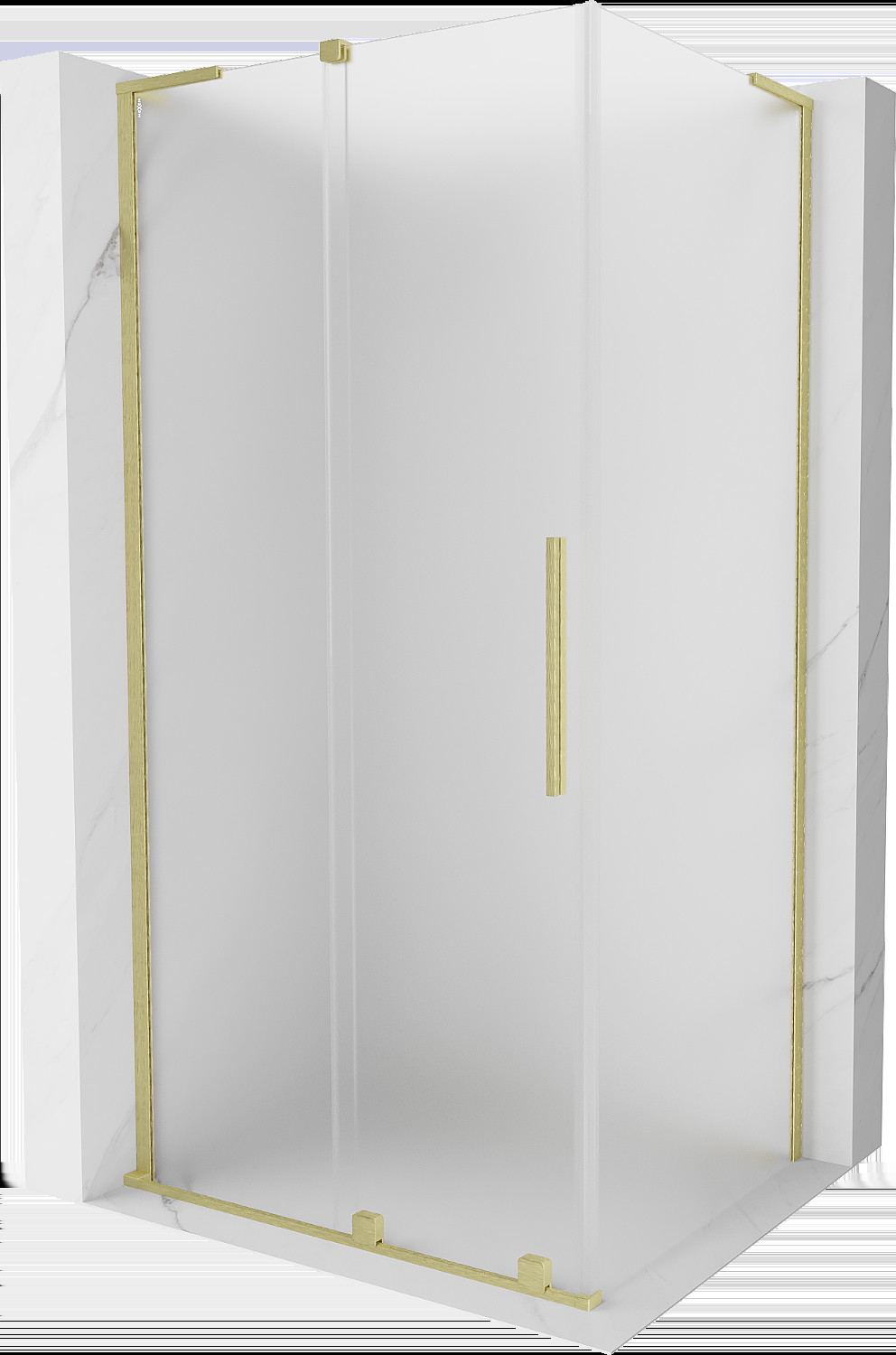 Mexen Velar L kabina prysznicowa rozsuwana 90x75 cm, szron, złota szczotkowana - 871-090-075-33-55