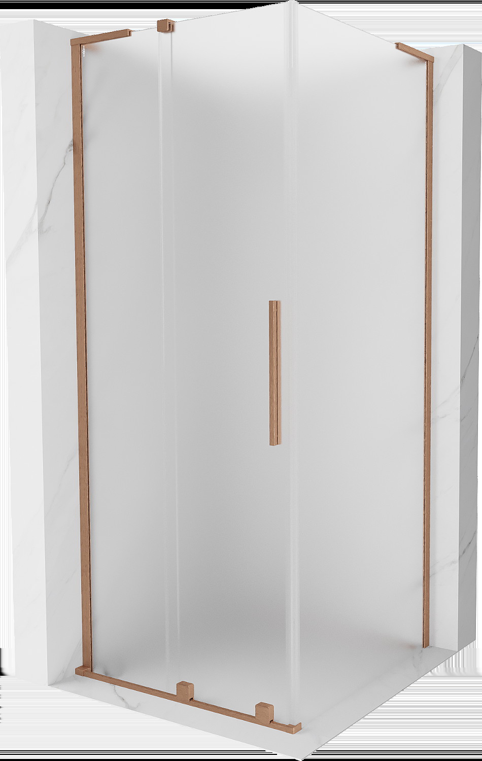 Mexen Velar L kabina prysznicowa rozsuwana 120x120 cm, szron, miedź szczotkowana - 871-120-120-33-65