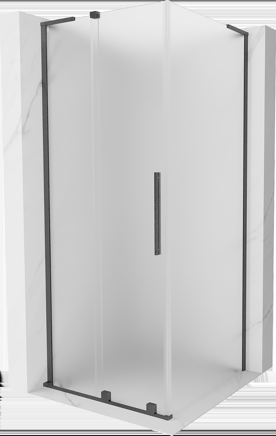 Mexen Velar L kabina prysznicowa rozsuwana 110x110 cm, szron, gun gray szczotkowany - 871-110-110-33-66