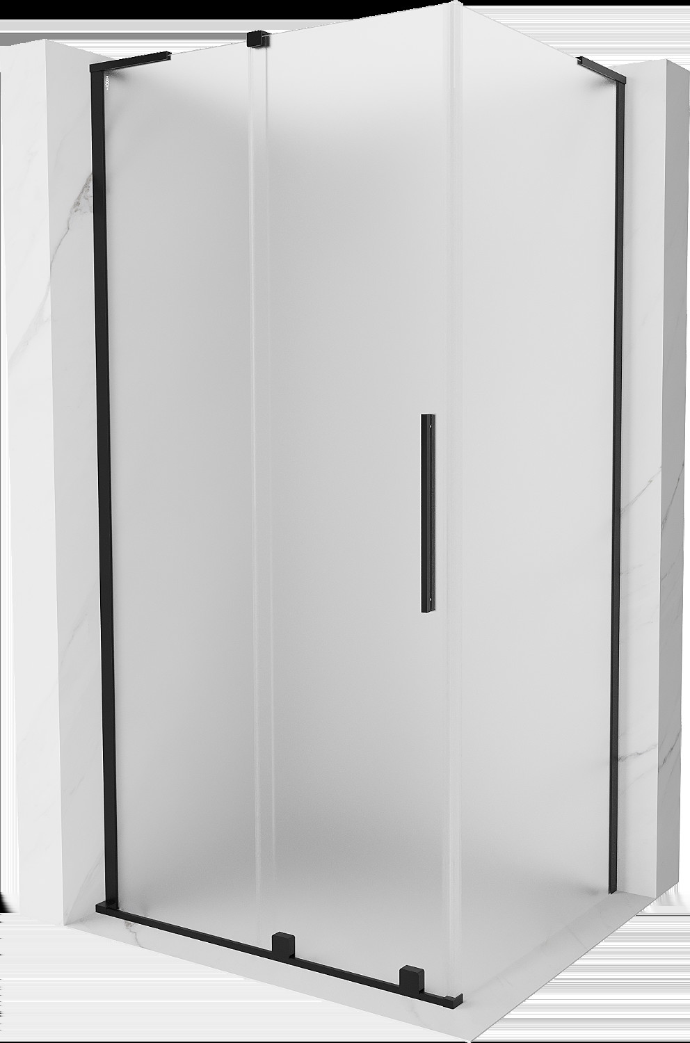 Mexen Velar L kabina prysznicowa rozsuwana 90x85 cm, szron, czarna - 871-090-085-33-70