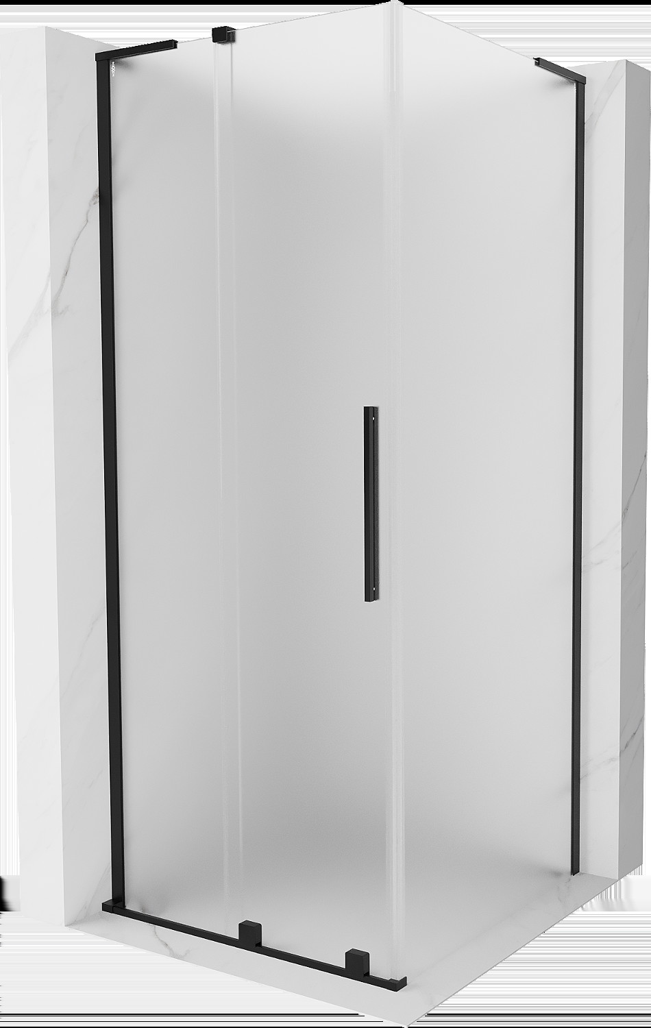 Mexen Velar L kabina prysznicowa rozsuwana 90x90 cm, szron, czarna - 871-090-090-33-70