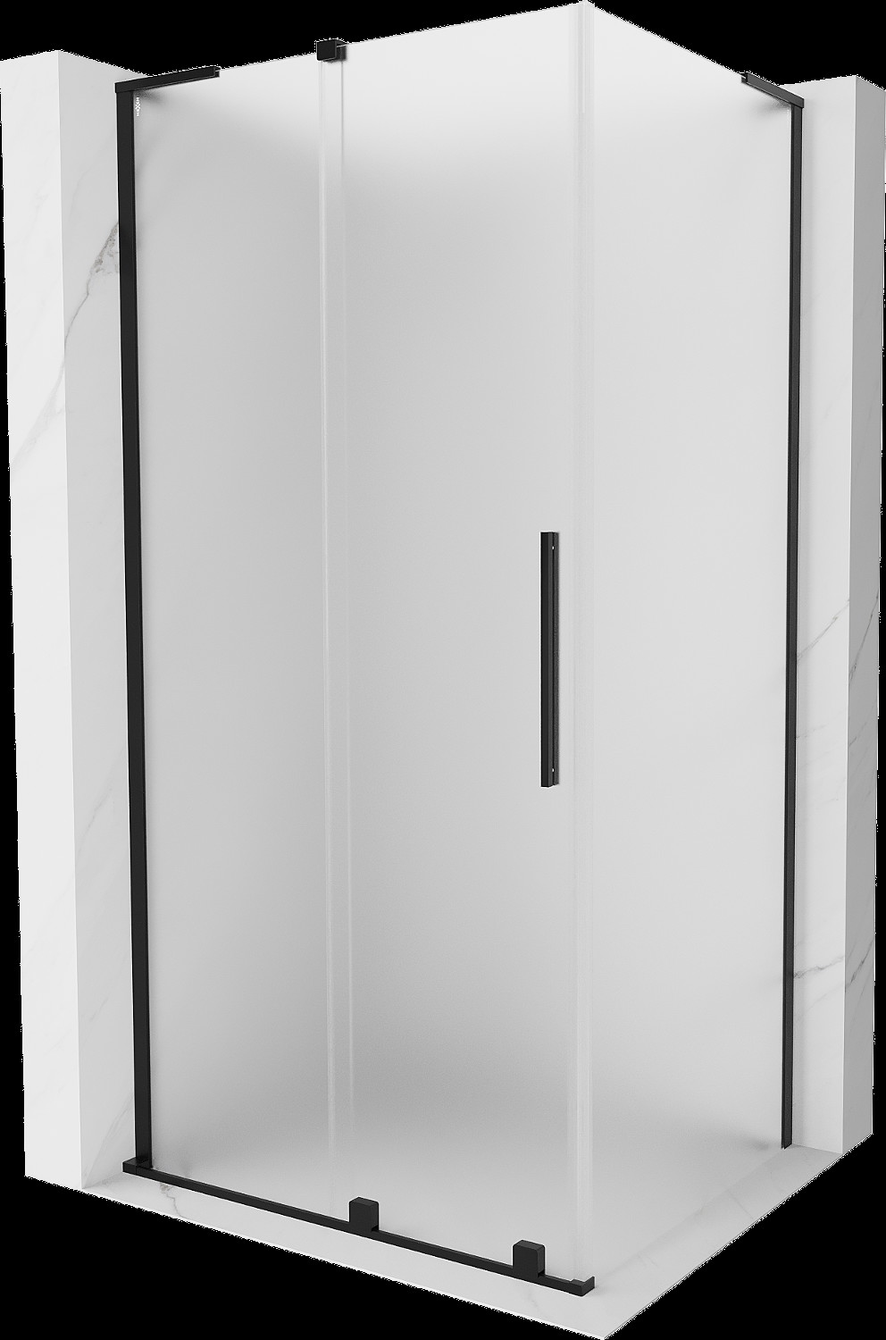 Mexen Velar L kabina prysznicowa rozsuwana 100x80 cm, szron, czarna - 871-100-080-33-70