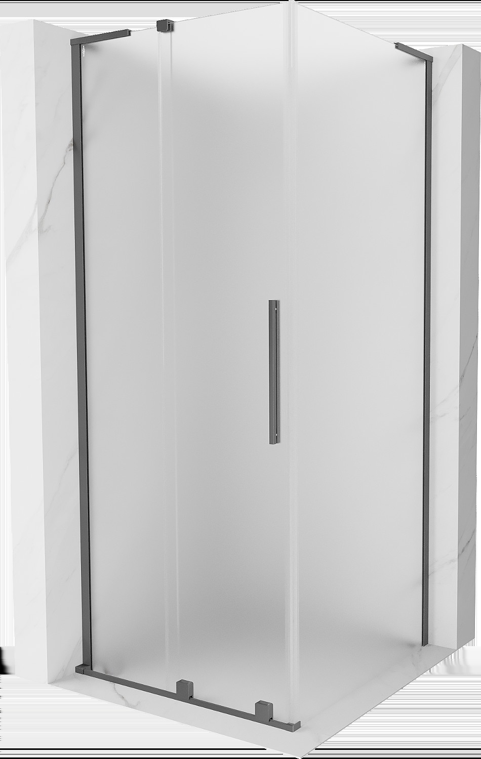 Mexen Velar L kabina prysznicowa rozsuwana 120x120 cm, szron, gun metal - 871-120-120-33-95