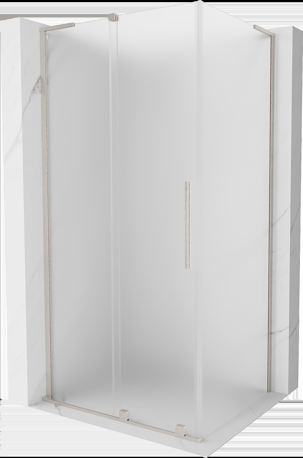 Mexen Velar L kabina prysznicowa rozsuwana 90x75 cm, szron, nikiel szczotkowany - 871-090-075-33-97