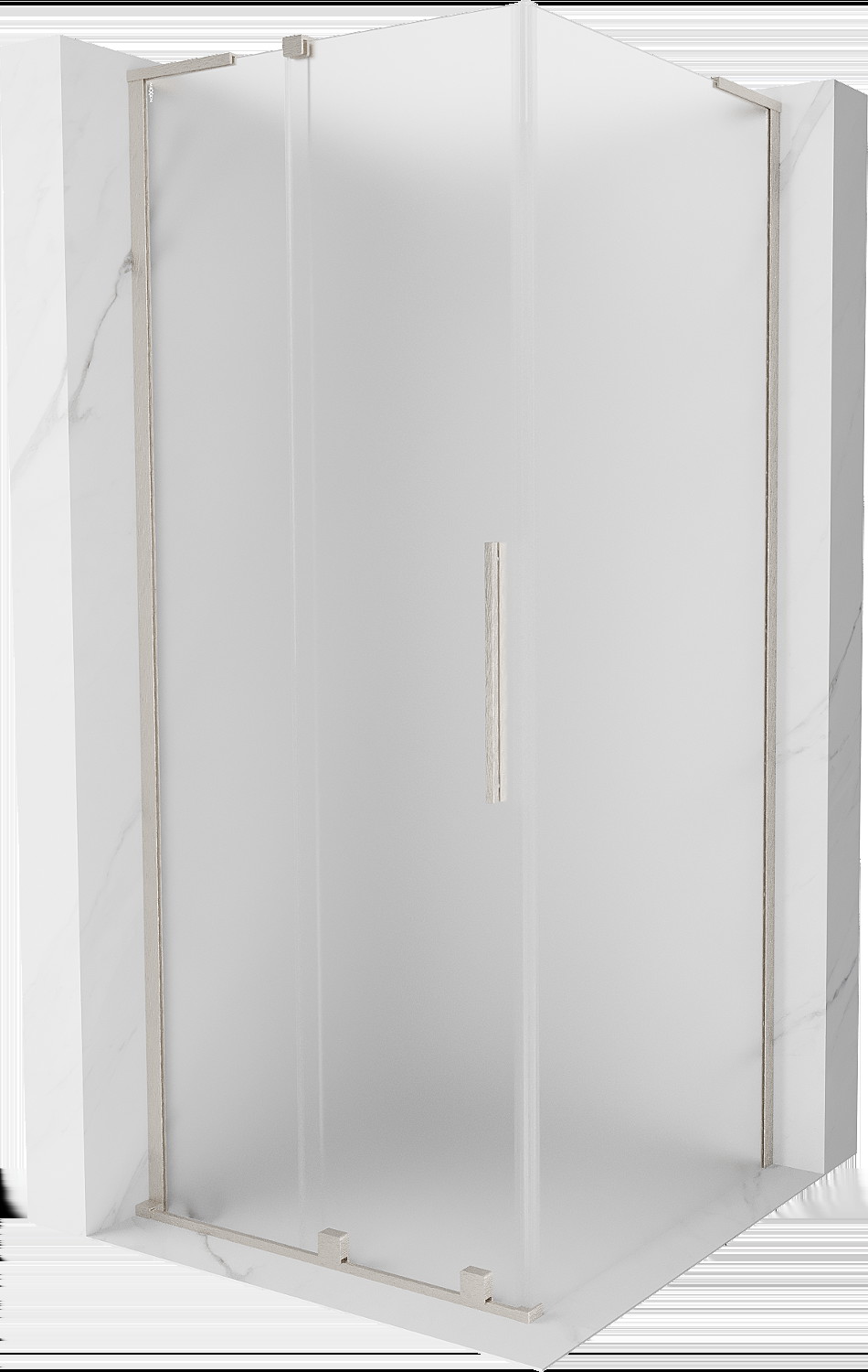 Mexen Velar L kabina prysznicowa rozsuwana 100x100 cm, szron, nikiel szczotkowany - 871-100-100-33-97