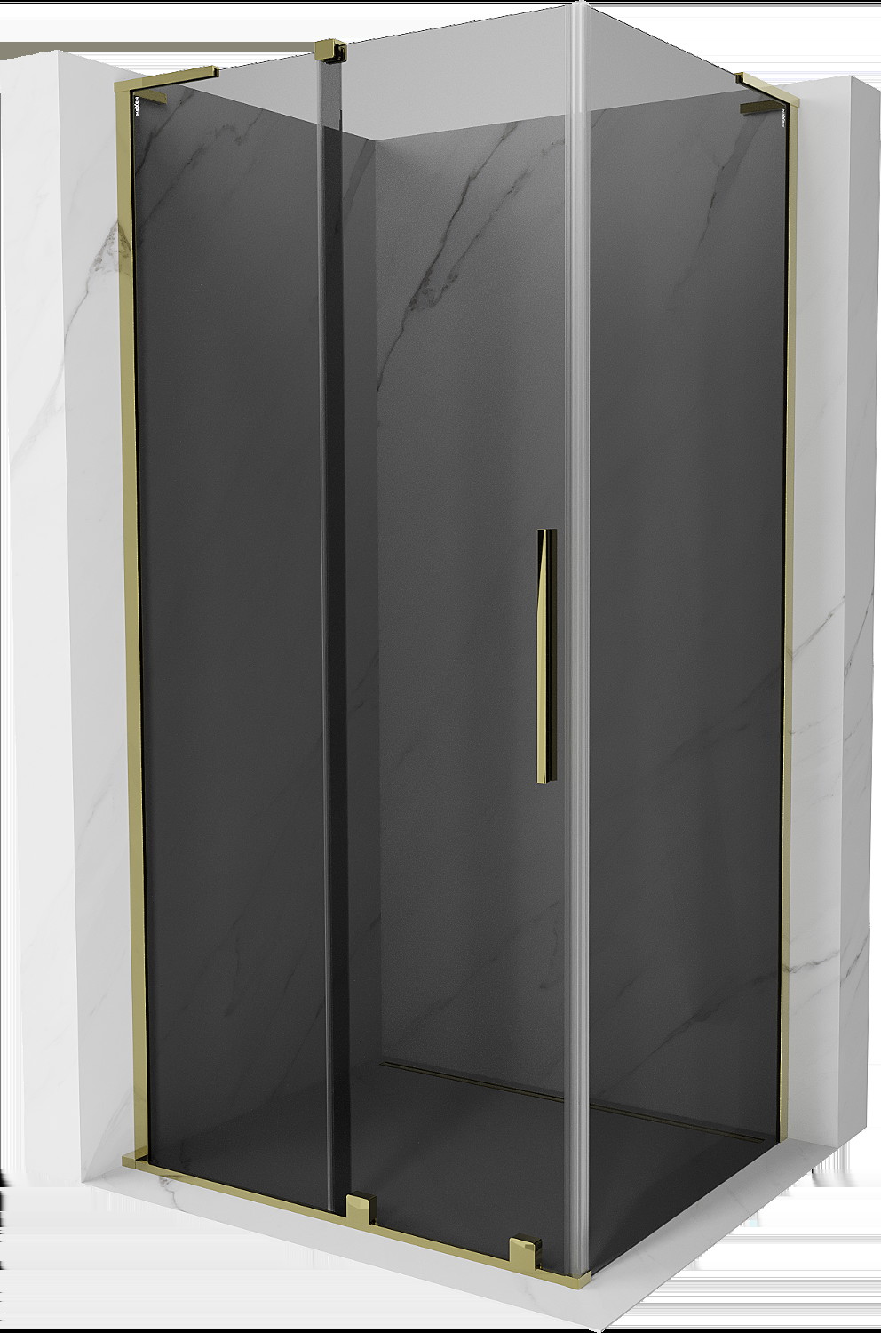 Mexen Velar L kabina prysznicowa rozsuwana 90x120 cm, grafit, złota - 871-090-120-43-50