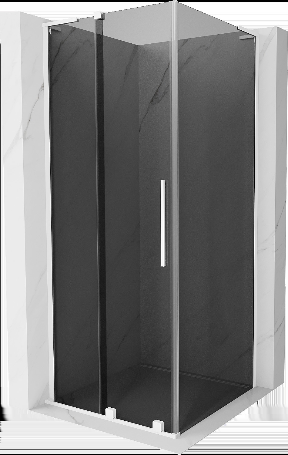 Mexen Velar L kabina prysznicowa rozsuwana 120x120 cm, grafit, biała - 871-120-120-43-20