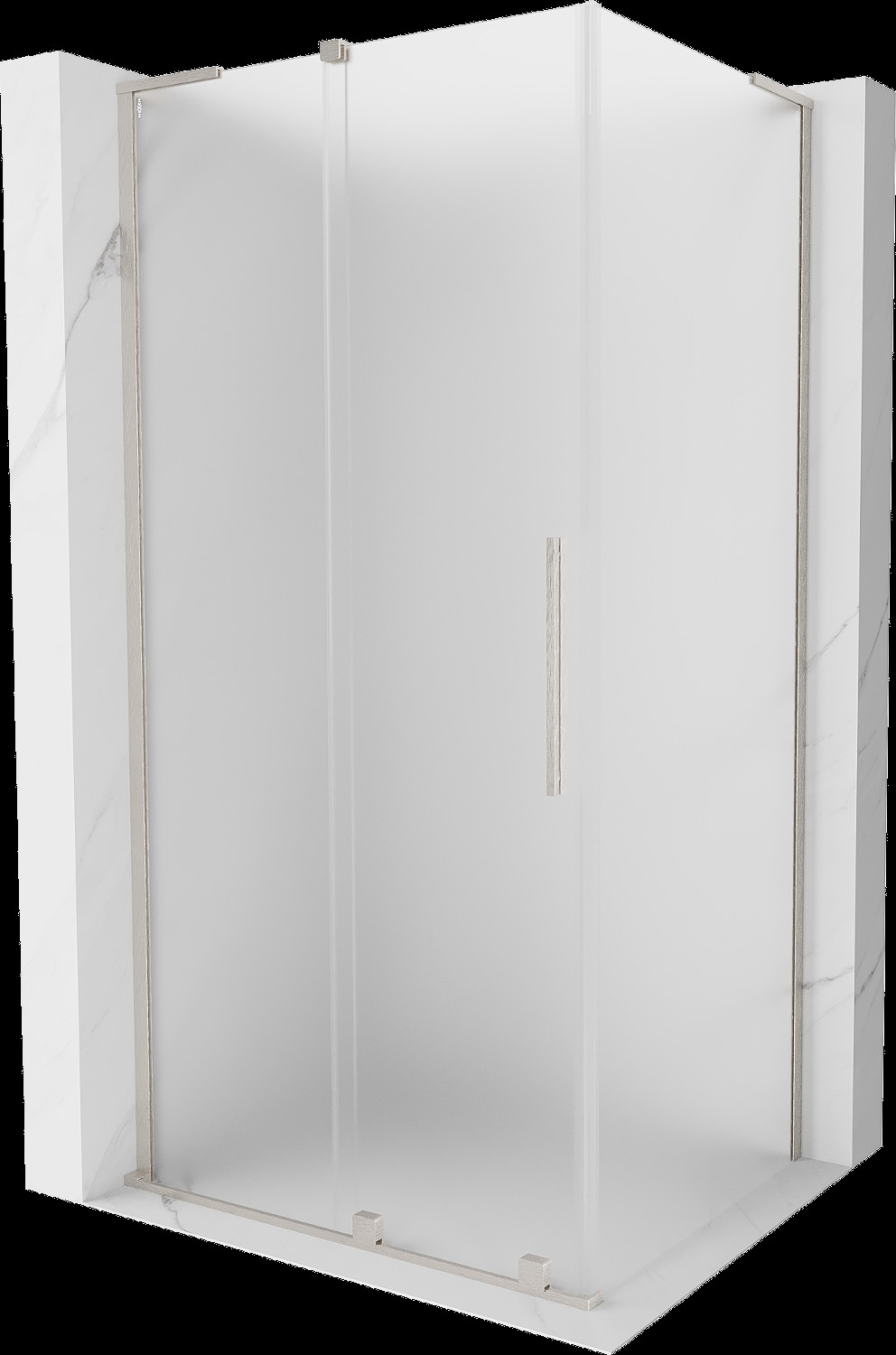 Mexen Velar L kabina prysznicowa rozsuwana 110x75 cm, szron, nikiel szczotkowany - 871-110-075-33-97