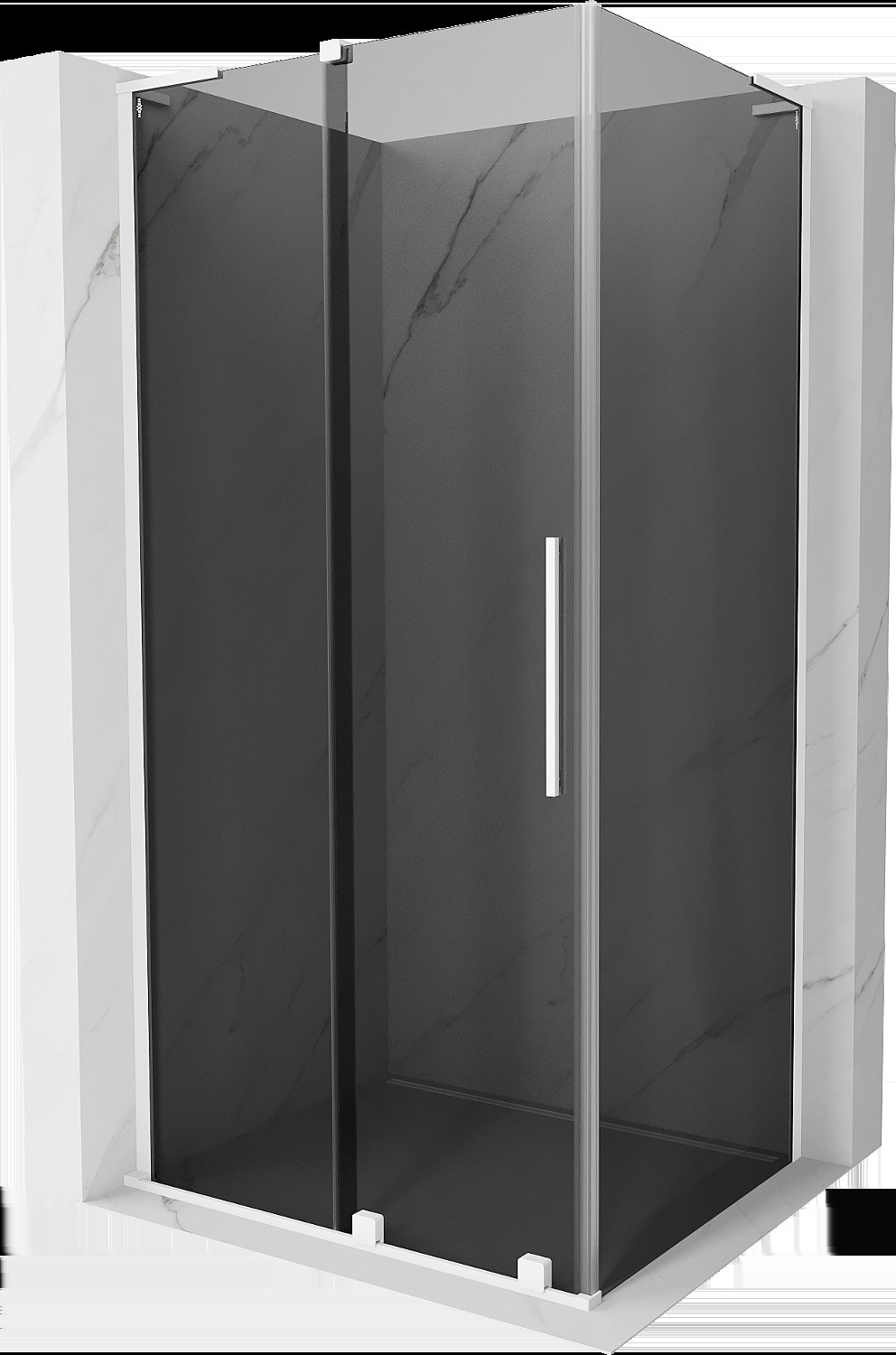 Mexen Velar L kabina prysznicowa rozsuwana 90x85 cm, grafit, biała - 871-090-085-43-20