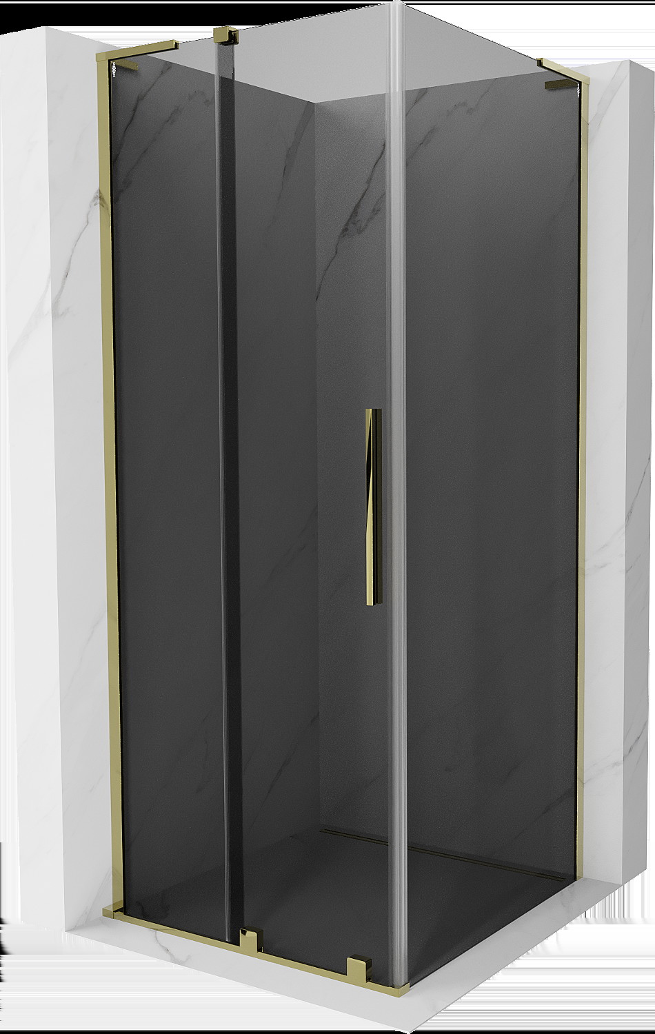 Mexen Velar L kabina prysznicowa rozsuwana 120x120 cm, grafit, złota - 871-120-120-43-50