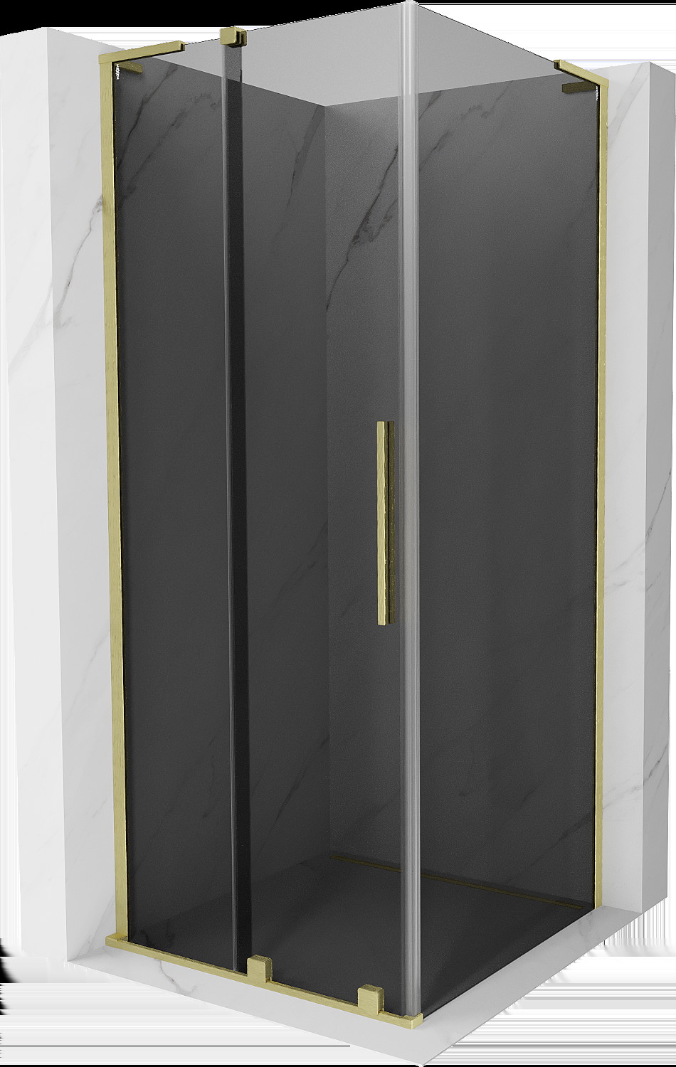 Mexen Velar L kabina prysznicowa rozsuwana 90x90 cm, grafit, złota szczotkowana - 871-090-090-43-55
