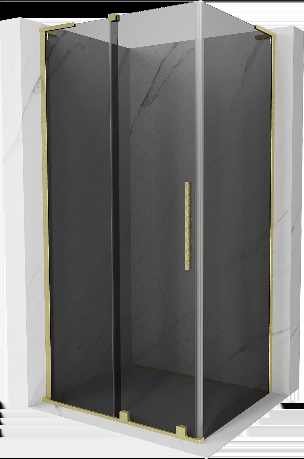 Mexen Velar L kabina prysznicowa rozsuwana 90x100 cm, grafit, złota szczotkowana - 871-090-100-43-55