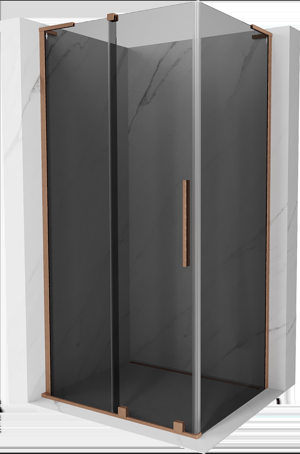 Mexen Velar L kabina prysznicowa rozsuwana 120x80 cm, grafit, miedź szczotkowana - 871-120-080-33-65