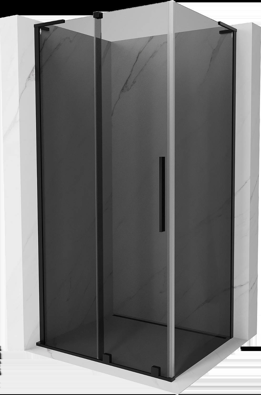 Mexen Velar L kabina prysznicowa rozsuwana 100x75 cm, grafit, czarna - 871-100-075-43-70